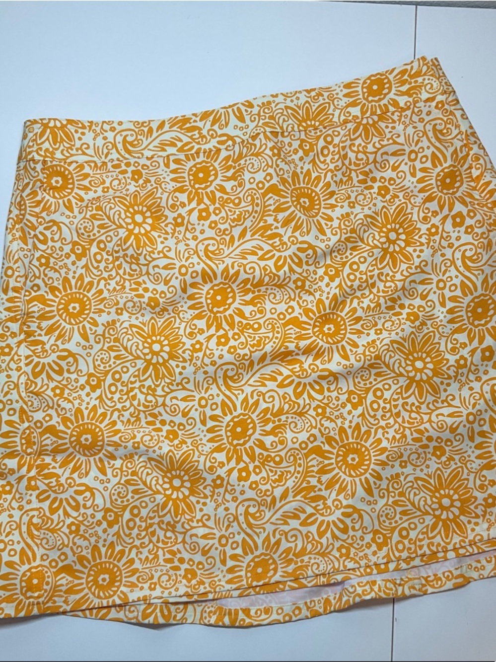 RipSkirt Hawaii Tuscan Sunflower Orange Floral Print Skirt Large